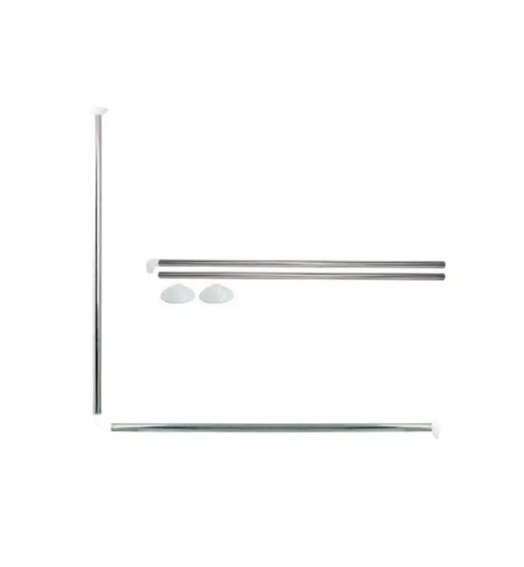 میله پرده حمام L شکل مدل L90 استیل ضد زنگ مناسب دوش کنجی