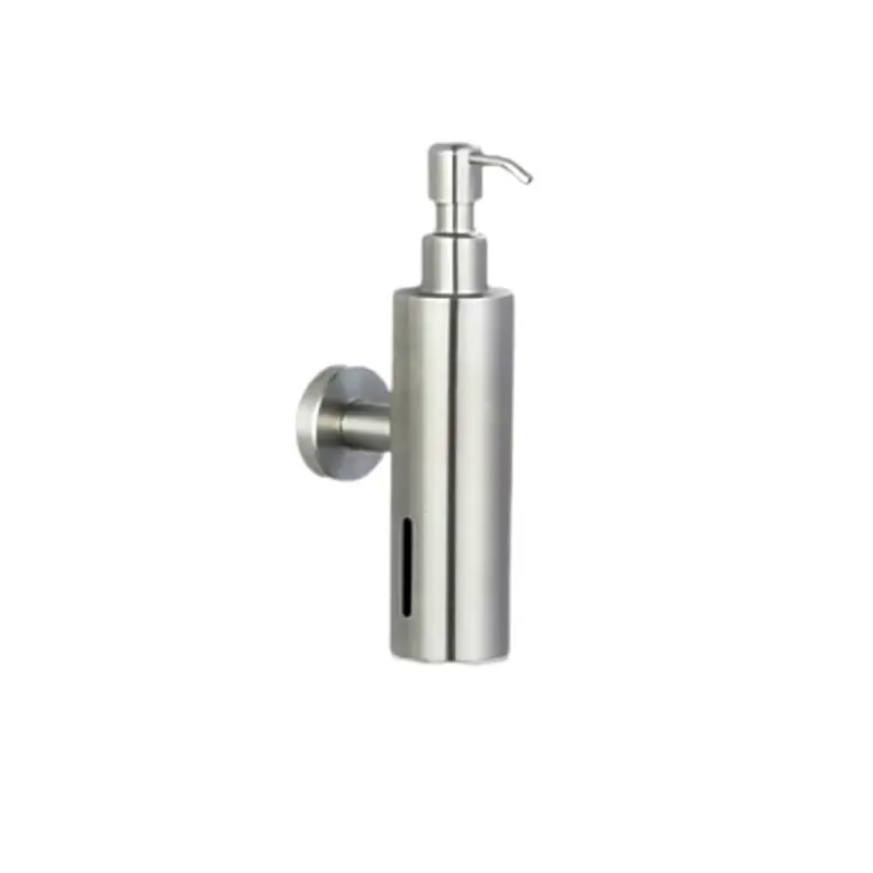 جامایع دیواری استیل مدل استوانه‌ای کروم مات | بدنه استیل و مخزن ABS