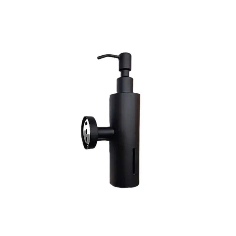 جامایع دیواری استیل مدل استوانه‌ای مشکی | بدنه استیل و مخزن ABS