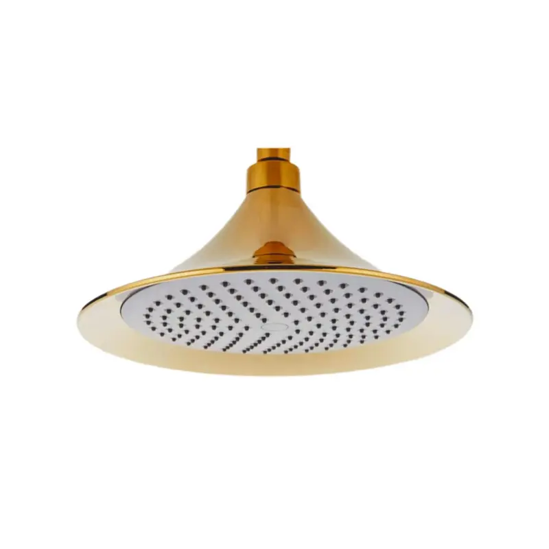 سردوش سقفی حمام مدل شیپوری طلایی براق | ABS مقاوم