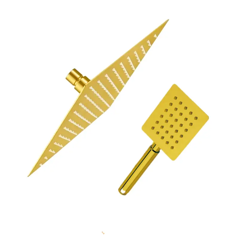 ست سردوش دوکاره حمام استیل 25×25 | رنگ طلایی براق