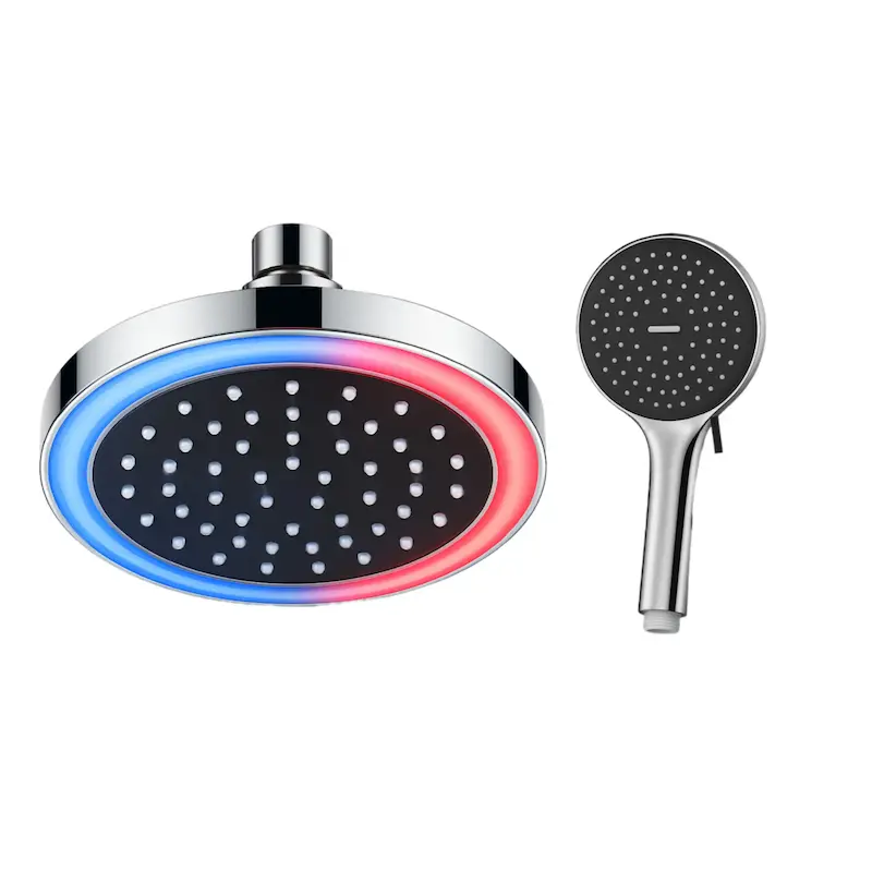 ست سردوش حمام لوکس چراغ‌دار luxury | کروم مشکی ABS