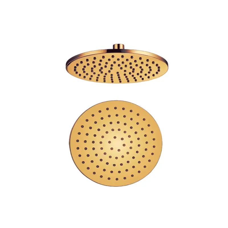 سردوش سقفی حمام استیل گرد ۲۵ سانتی‌متری | رنگ طلامات