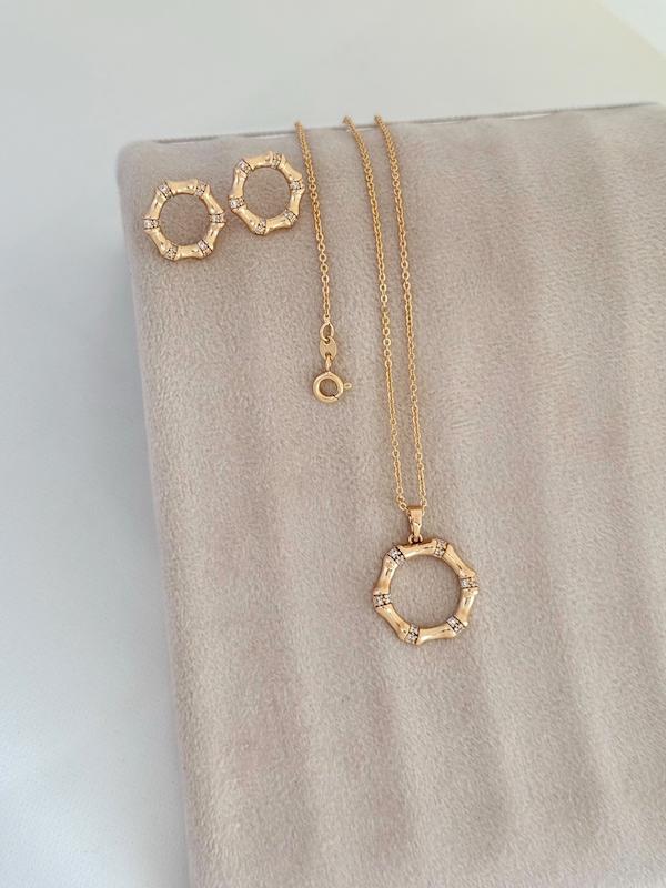 نیم ست بامبو و نگین