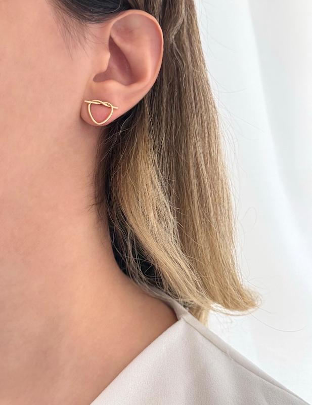 گوشواره قلب گره دار