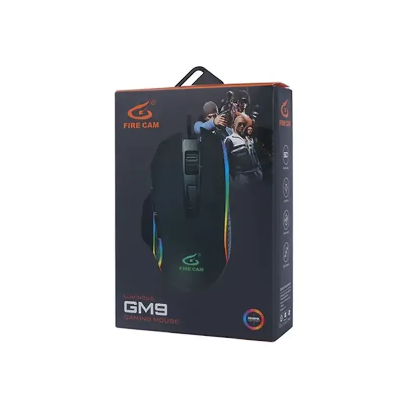 ماوس باسیم گیمینگ Fire Cam مدل GM9 - مشکی - RYL