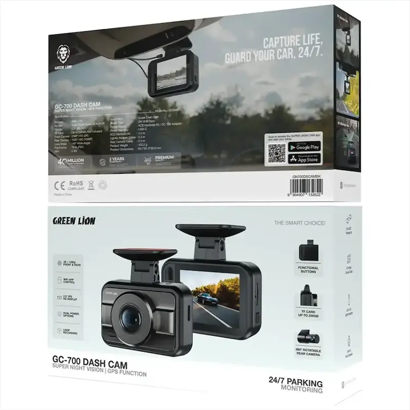 دوربین ثبت وقایع خودرو Green Lion مدل GC-700 Dash Cam GN700DSCAMBK - مشکی (گارانتی 12 ماهه بامداد)
