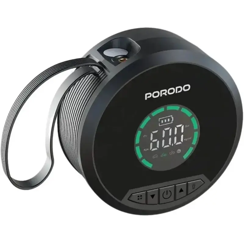 پاوربانک فست شارژ ، جامپ استاتر و پمپ باد تایر Porodo مدل GAGEFIT PDCC218BK - مشکی (گارانتی 12 ماهه بامداد)
