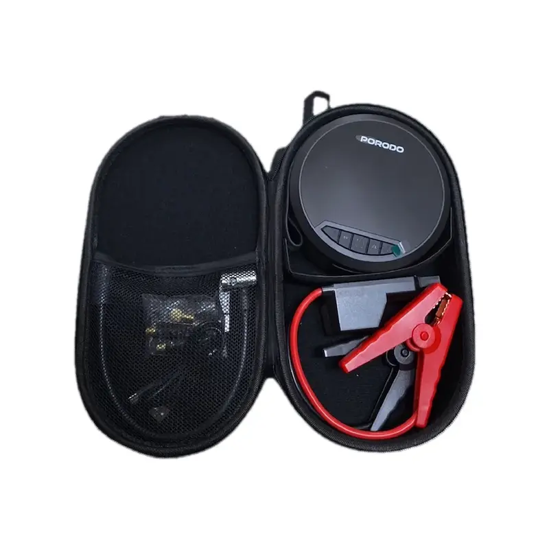 پاوربانک فست شارژ ، جامپ استاتر و پمپ باد تایر Porodo مدل GAGEFIT PDCC218BK - مشکی (گارانتی 12 ماهه بامداد)