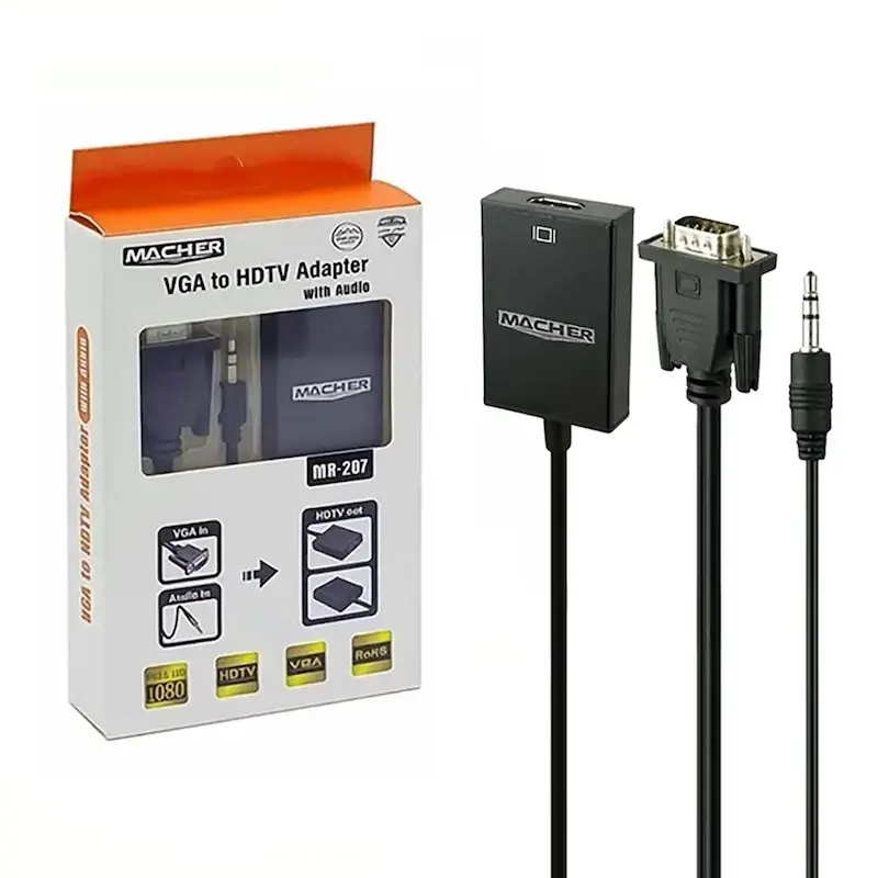 تبدیل Macher VGA To HDMI مدل MR-207 - مشکی - RYL