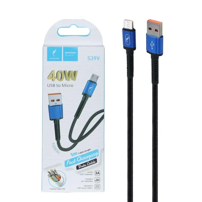 کابل شارژ فست اندروید Sky Dolphin مدل S39V - مشکی - TCO