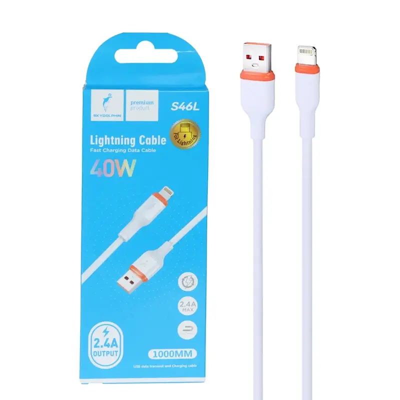 کابل شارژ فست آیفون Sky Dolphin مدل S46L - سفید - TCO