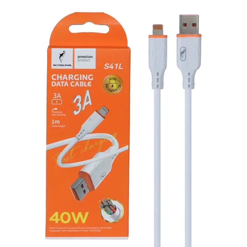کابل شارژ فست آیفون Sky Dolphin مدل S41L - سفید - TCO