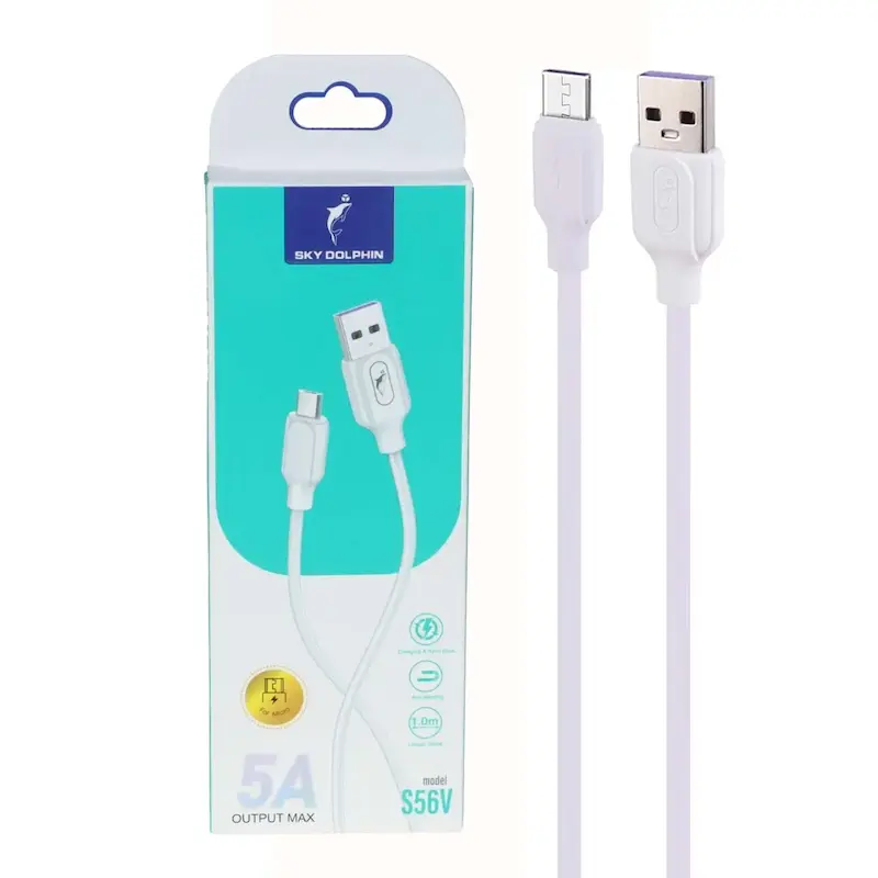 کابل شارژ فست اندروید Sky Dolphin مدل S56V - سفید - TCO