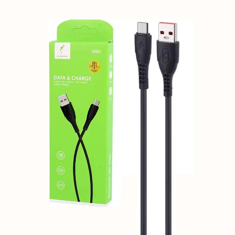 کابل شارژ فست Sky Dolphin Type-C مدل S08V - مشکی - TCO