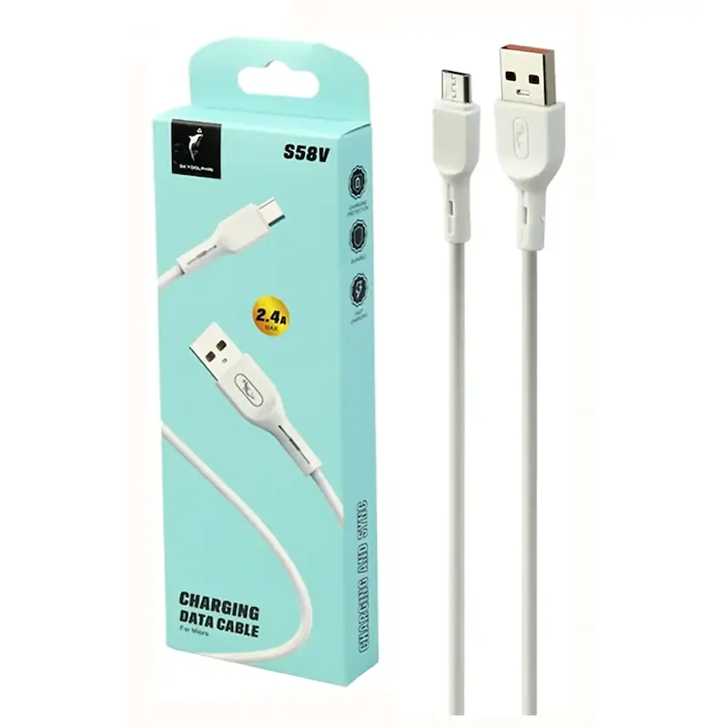 کابل شارژ فست اندروید Sky Dolphin مدل S58V - سفید - TCO