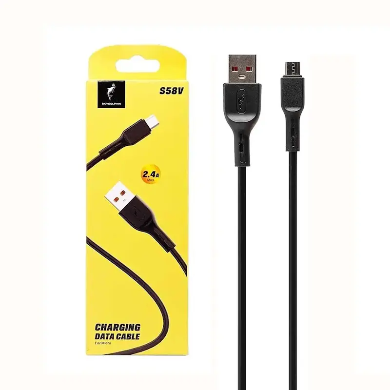 کابل شارژ فست اندروید Sky Dolphin مدل S58V - مشکی - TCO