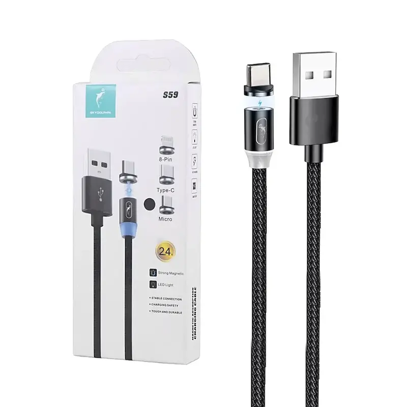 کابل شارژ فست Sky Dolphin Type-C مدل S59 - مشکی - TCO