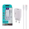 شارژر دیواری فست تک پورت Sky Dolphin مدل SC06V 12W به همراه کابل شارژ اندروید - سفید - TCO