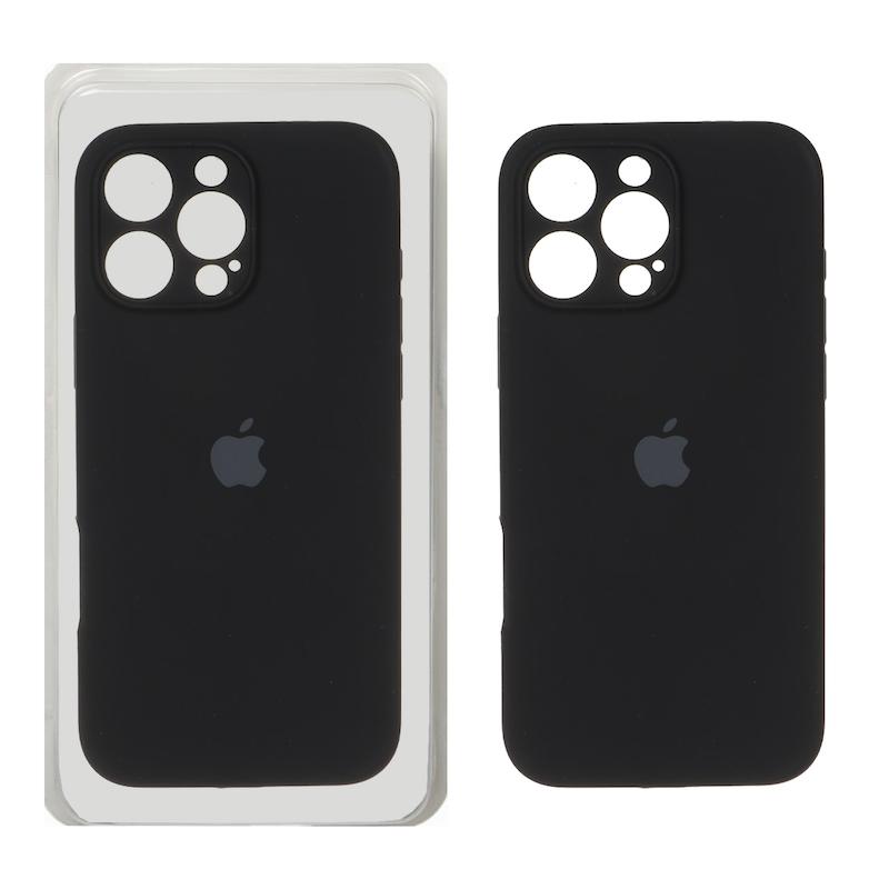 قاب سیلیکونی پاک کنی محافظ لنزدار اورجینال Apple iPhone 16 Pro Max - مشکی (پک دار) - NTC