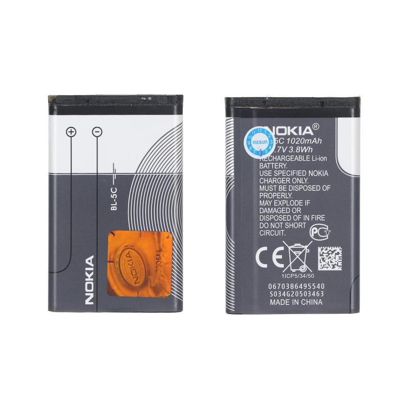 باتری موبایل Nokia مدل BL-5C با ظرفیت 1020mAh (گارانتی 3 ماهه نیک)