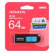 فلش مموری ADATA مدل UV128 USB 3.2 ظرفیت 64GB - مشکی آبی (گارانتی پنج ساله آونگ)