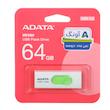 فلش مموری ADATA مدل UV320 USB 3.2 ظرفیت 64GB -سفید سبز (گارانتی پنج ساله آونگ)