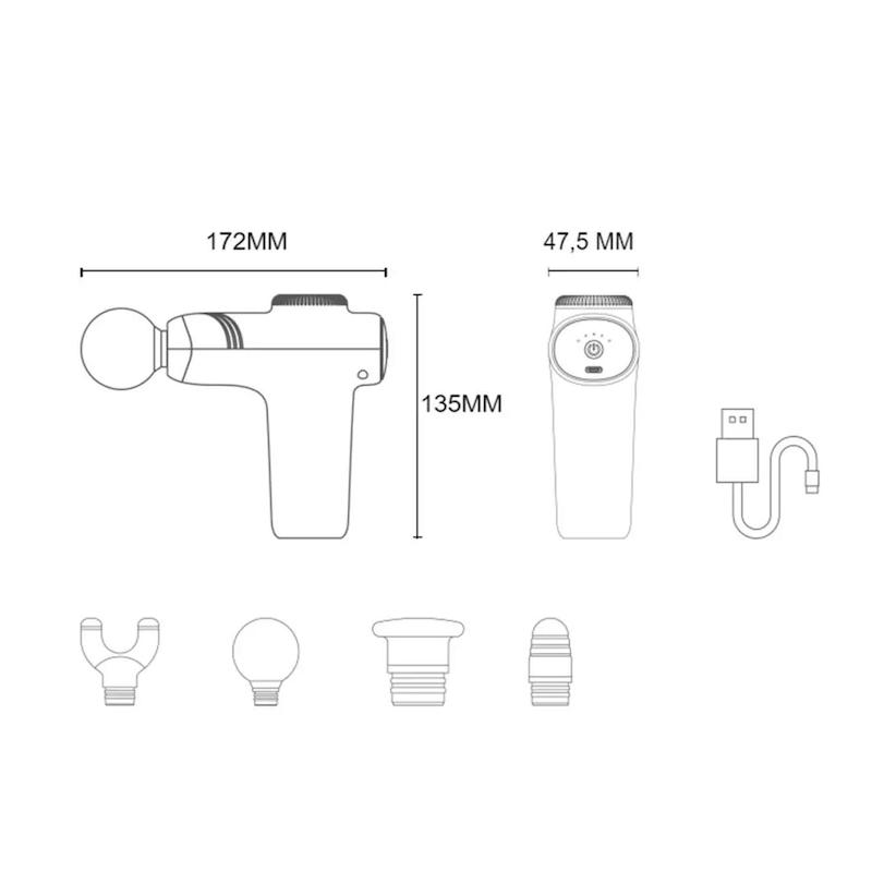 ماساژور شارژی تفنگی Yesido Massage Gun مدل MG01 - مشکی