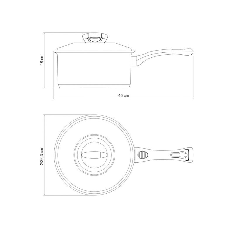 قابلمه استیل ترامونتینا مدل Solar Bakelite سایز 24