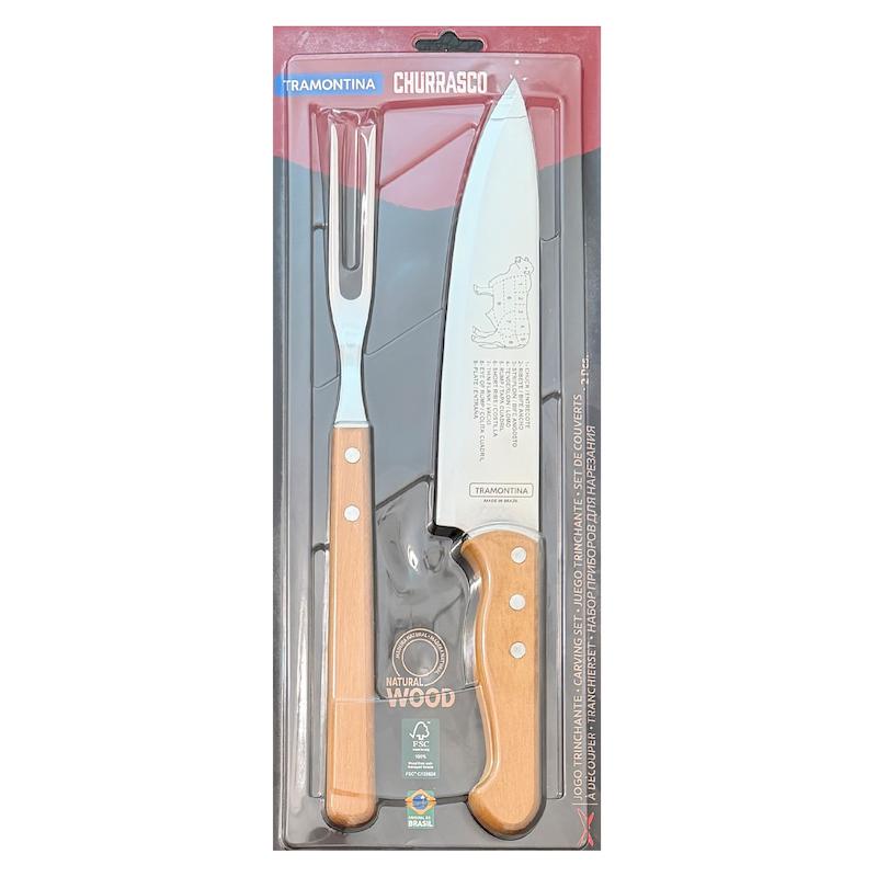 ست دو پارچه چاقو و چنگال برش و سرو استیک ترامونتینا مدل CHURRASCO