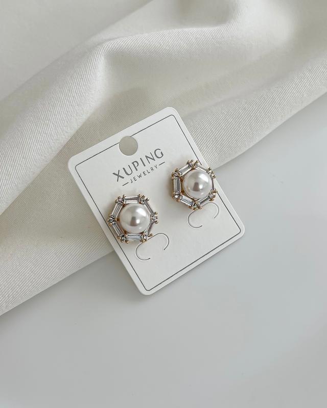 گوشواره شش ضلعي مرواريد ژوپينگ