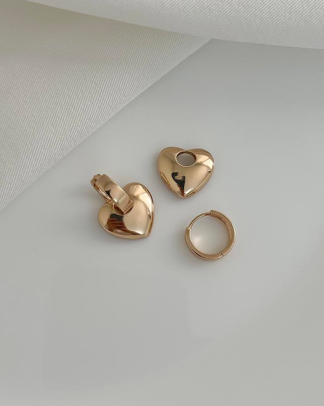 گوشواره قلب آینه ای ژوپينگ