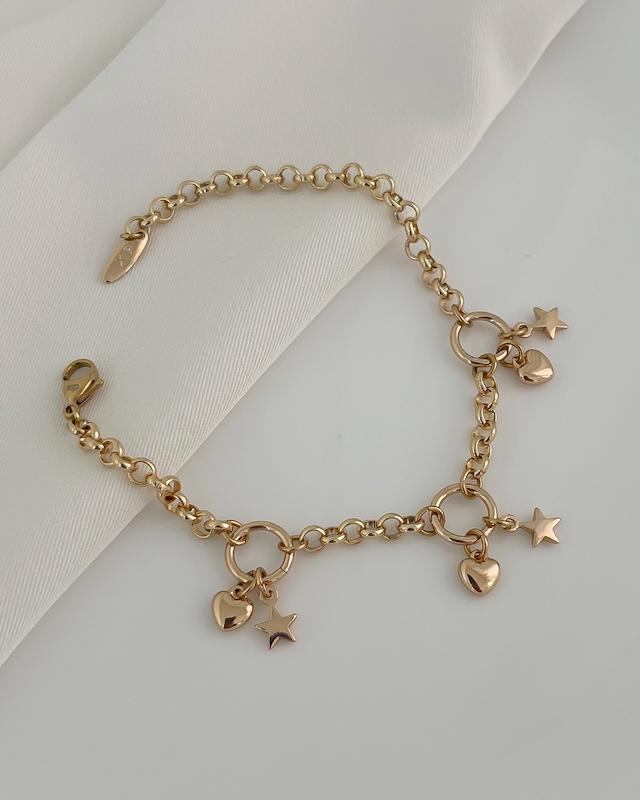 دستبند آويز قلب و ستاره ژوپينگ