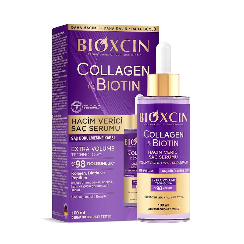 سرم حجم دهنده و ضدریزش مو بیوکسین حاوی COLLAGEN & BIOTIN 