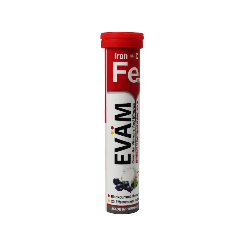 قرص جوشان آهن + ویتامین سی EVAM 