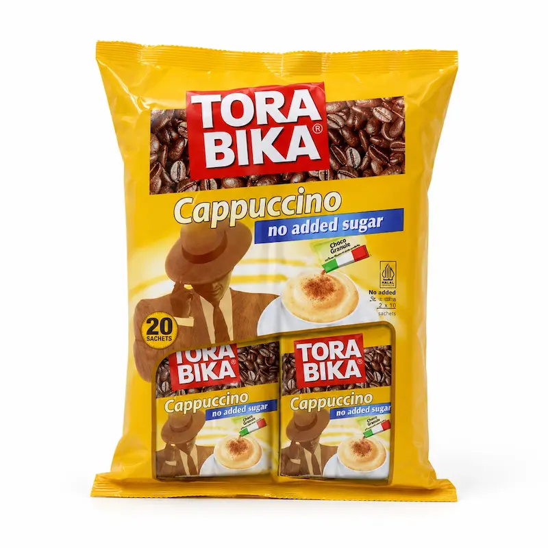 کاپوچینو تورابیکا مدل 2 در 1 بدون شکر بسته 20 عددی