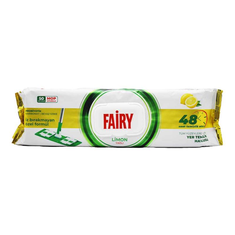 دستمال مرطوب مخصوص تی فیری Fairy  رایحه لیمو بسته 50 عددی