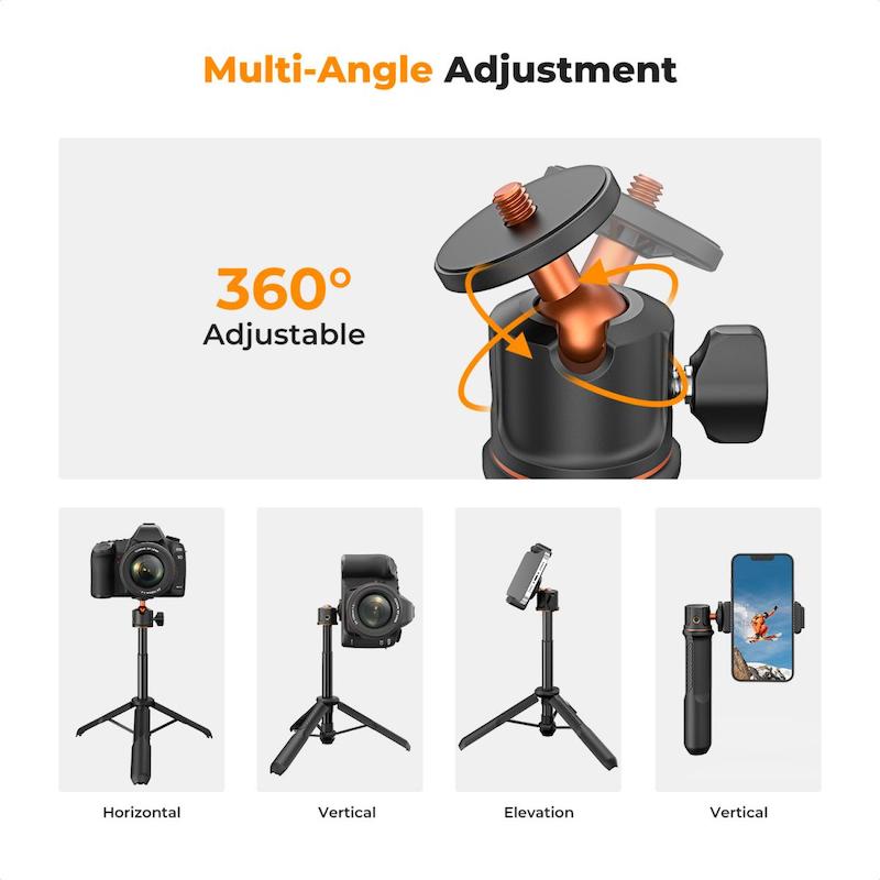 مونوپاد سلفی 3 در 1 K&F Concept MS11 با طول 60 سانتی‌متر + ریموت