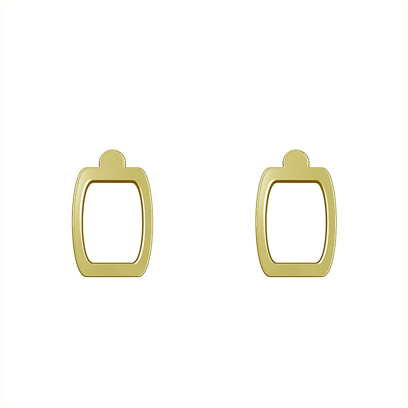گوشواره طلا مدل مستطیل توخالی کد GA10020