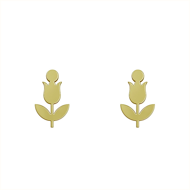 گوشواره طلا مدل گل لاله کد GA10869