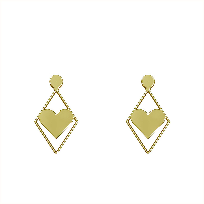 گوشواره طلا مدل لوزی و قلب کد GA11039