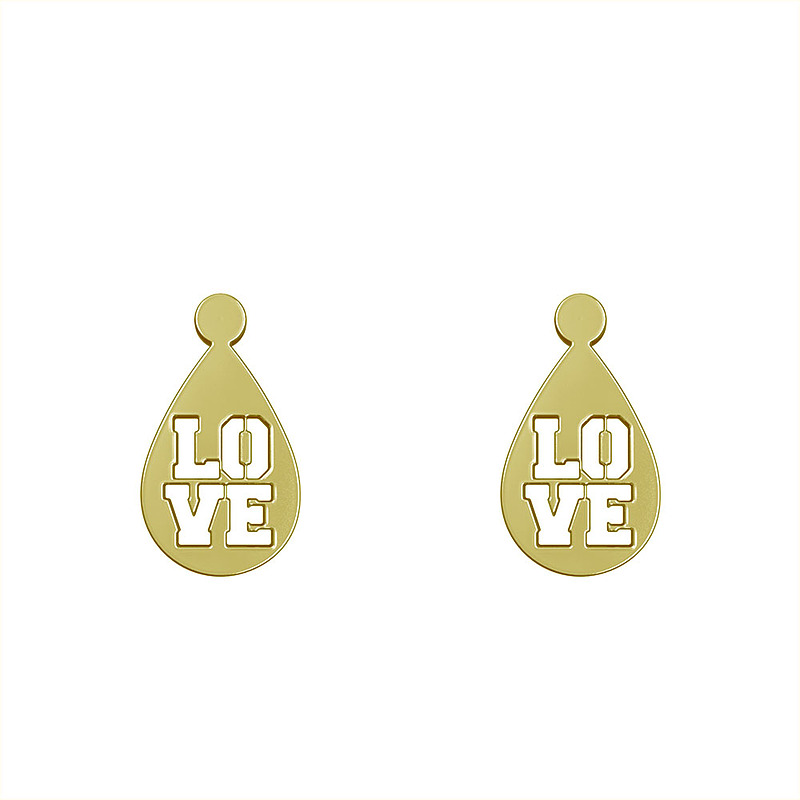 گوشواره طلا مدل love کد GA11202