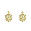 گوشواره طلا مدل شش ضلعی کد GA11401