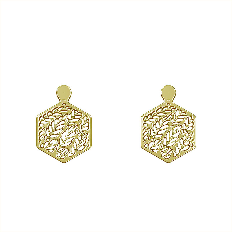 گوشواره طلا مدل شش ضلعی کد GA11401