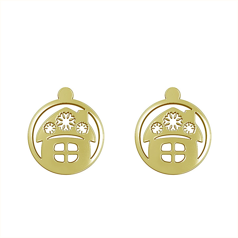 گوشواره طلا مدل خانه کد GA11584