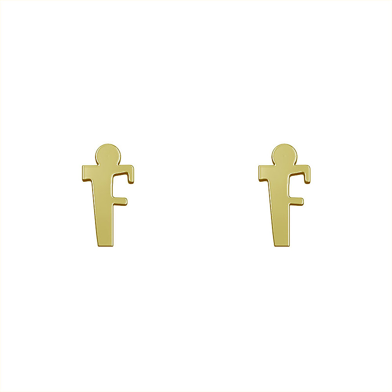 گوشواره طلا مدل حرف F کد GA16606