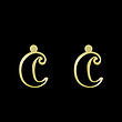 گوشواره طلا مدل حرف C کد GA16683