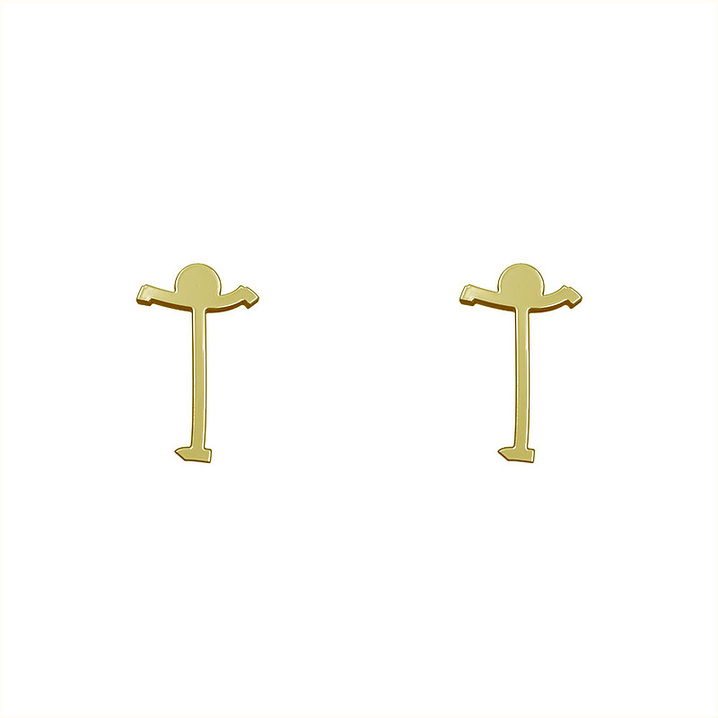 گوشواره طلا مدل حرف T کد GA17036