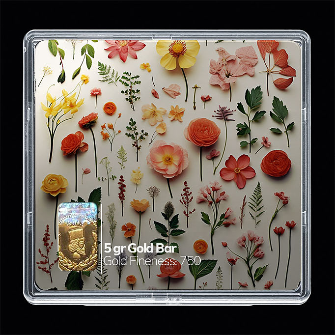 شمش طلا 18 عیار مدل گل کد SG10366
