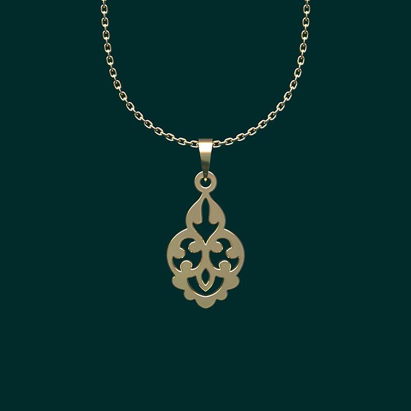 گردنبند طلا 18 عیار زنانه مدوپد مدل هندسی کد TT1202